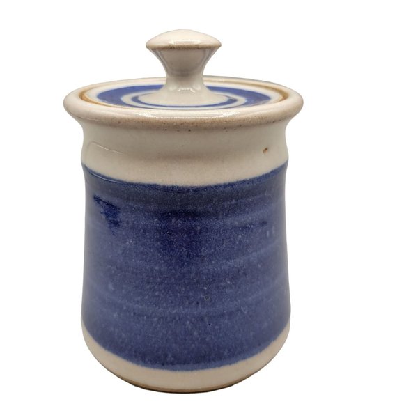 Pottery Canister Crock Lidded Earthenware Jam Pot Jelly Jar Signed - Picture 3 of 10